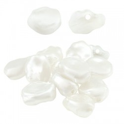 Pearl ABS Bead Irregular Flat 12x9mm (Ø1mm)