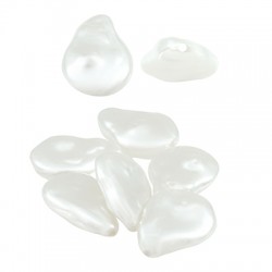 Pearl ABS Bead Irregular Drop Flat 20x15mm (Ø1mm)