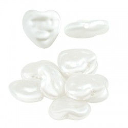 Pearl ABS Bead Heart 13mm (Ø1mm)