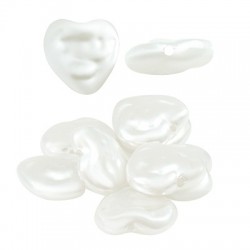 Perle ABS en Forme de cœur 13 mm Ø1 mm