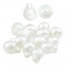 Pearl ABS Bead Teardrop Irregular 12x9mm Ø1mm