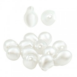 Pearl ABS Bead Drop Irregular 14x10mm (Ø1mm)