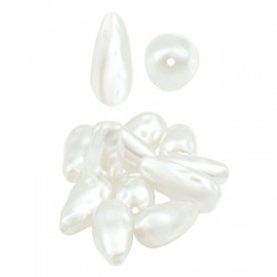 Pearl ABS Bead Irregular Drop 17x28mm (Ø1mm)