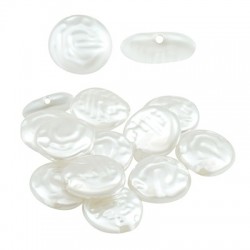 Pearl ABS Bead Round Flat 13mm (Ø1mm)