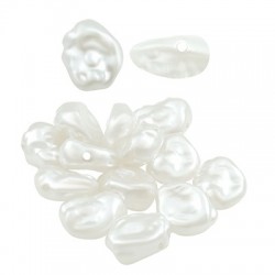 Pearl ABS Bead Oval Flat 11x12mm (Ø1mm)