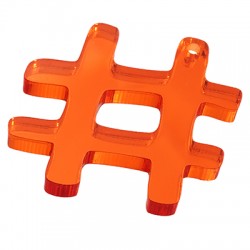 Plexi Acrylic Pendant hashtag Symbol 38mm