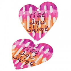 Πλέξι Ακρυλικό Μοτίφ Καρδιά "rise & shine" 40mm