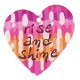 Πλέξι Ακρυλικό Μοτίφ Καρδιά "rise & shine" 40mm
