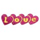 Plexi Acrylic Flatback 4 Hearts "love" 51x15mm