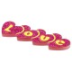 Plexi Acrylic Flatback 4 Hearts "love" 51x15mm