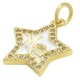 Ciondolo a Stella in Ottone Smaltato Mom con Zircone 15X16 mm