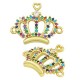 Connecteur en Laiton et Zircone en Forme de Couronne 17 x 16 mm
