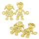 Zircon Brass Connector Boy Girl 15x13mm