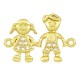 Zircon Brass Connector Boy Girl 15x13mm