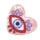 Plexi Acrylic Charm Heart w/ Evil Eye 30x26mm