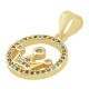 Breloque en Laiton Zircon Couronne Ronde ~13 mm