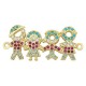 Connettore in Ottone Famiglia con Zirconi 28x14mm