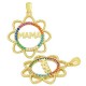 Zircon Brass Charm Flower "MAMA" 23mm