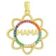 Ciondolo in Ottone con Zircone a Forma di Fiore Mama 23 mm