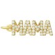 Zircon Brass Charm "MAMA" 21x7mm