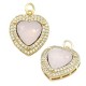 Ciondolo in Metallo Eco Ottone Cuore con Zirconi 16x19mm