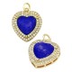 Ciondolo in Metallo Eco Ottone Cuore con Zirconi 16x19mm