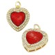 Colgante de Metal Eco Latón Corazón con Circonitas 16x19mm
