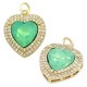 Ciondolo in Metallo Eco Ottone Cuore con Zirconi 16x19mm