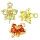 Zircon Brass Charm Flower 8x10mm