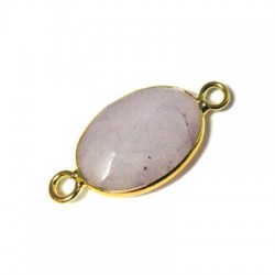 Monture Ovale en Laiton 13 x 18 mm avec Pierre Quartz noir