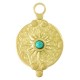 Stainless Steel 304 Charm Round with Sun Beads & Stone 16mm