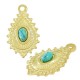 Stainless Steel 304 Charm Teardrop with Howlite 13x22mm