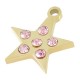 Stainless Steel Charm Star with Strass 12.6mm