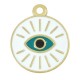 Enameled Stainless Steel Charm Round with Eye Lines 17mm