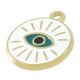 Enameled Stainless Steel Charm Round with Eye Lines 17mm