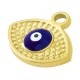 Enameled Stainless Steel Charm Evil Eye with Beads 20x17mm