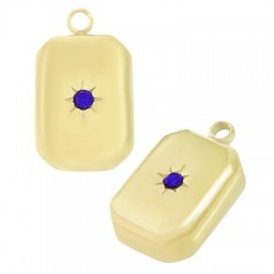 Breloque Octagone avec Strass 9x13mm en Acier Inoxydable