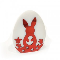 Plexi Acrylic Deco Easter Egg Rabbit 78x100mm