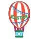Ξύλινο Μοτίφ Αερόστατο "EASTER" 48x81mm