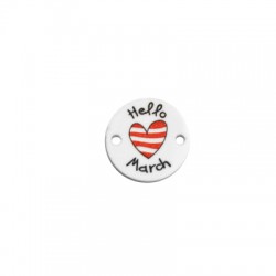 Plexi Acrylic Connector Round Heart "Hello March" 19mm