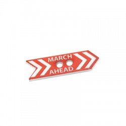 Plexi Acrylic Button Arrow "March Ahead" 24x7mm