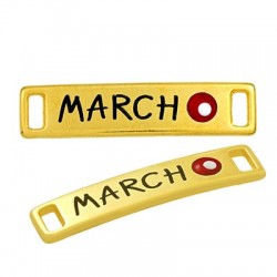 Zamak Tag "March" w/ Evil Eye & Enamel 28x7mm