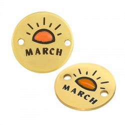 Stainless Steel 304 Connector Round "MARCH" w/ Enamel 15mm