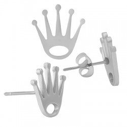 Stainless Steel 304 Earring Crown with Safety Back 11x10mm