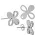 Stainless Steel 304 Earring Flower w/ Safety Back 9x10.5mm