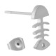 Stainless Steel 304 Earring Fishbone w/ Safety Back 11x6mm