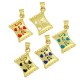 Enameled Brass Charm Candy Sweet 12x15mm