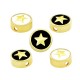 Enameled Brass Slider Round with Star 10mm