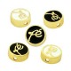 Enameled Brass Slider Round "fé" Faith 10mm
