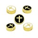 Enameled Brass Slider Round Cross 10mm